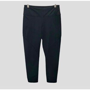 Patagonia Womens Pull On Flat Front Cropped Hiking Leggings Black Size Small‎
